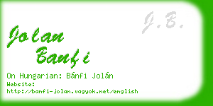 jolan banfi business card